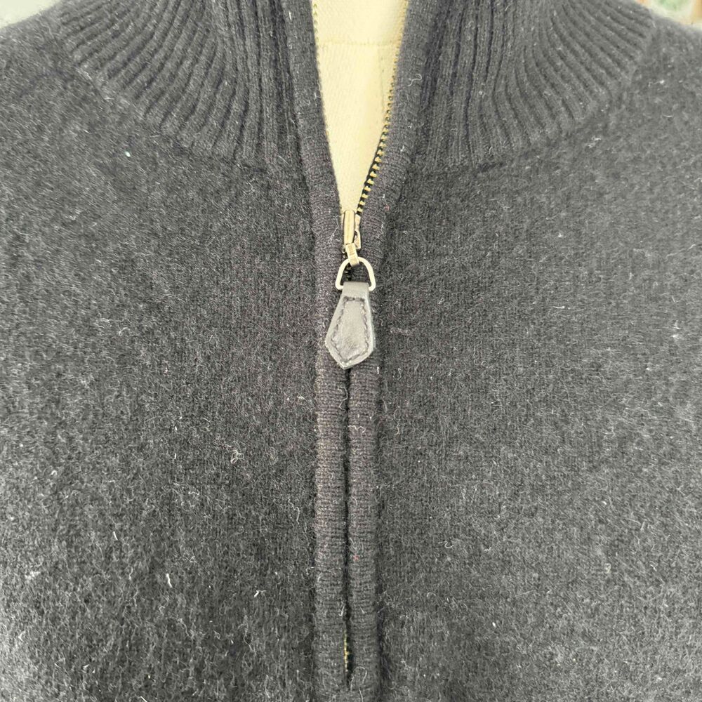 Daniel Bishop Black Cashmere Quarter Zip Pullover Basic Sweater Long Sleeve XL - Picture 9 of 13